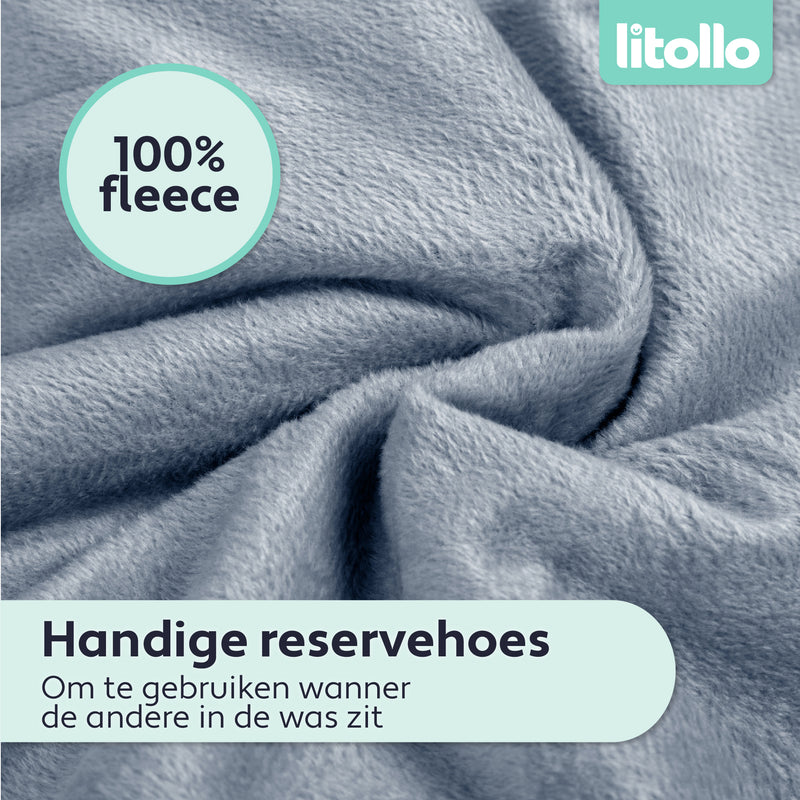 Litollo® Zwangerschapskussen (C-vorm) hoes fleece XXL 280cm - Grijs