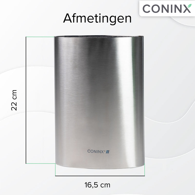 Messenblok zonder Messen - Messenhouder Universeel - Exclusief Messen - RVS Messenopberger van Coninx