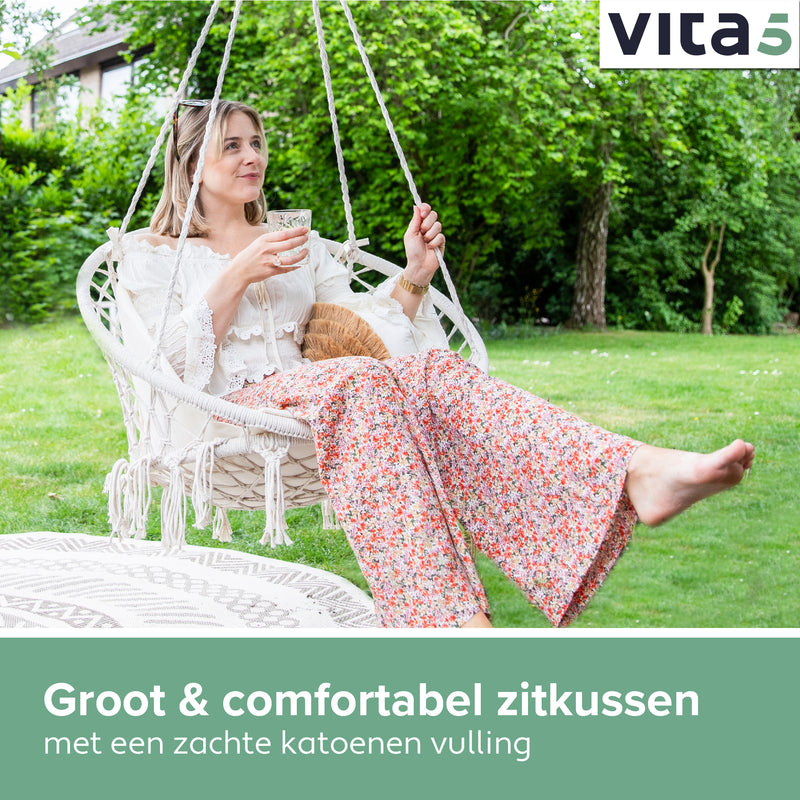 Vita5 Macramé Hanging chair - Beige