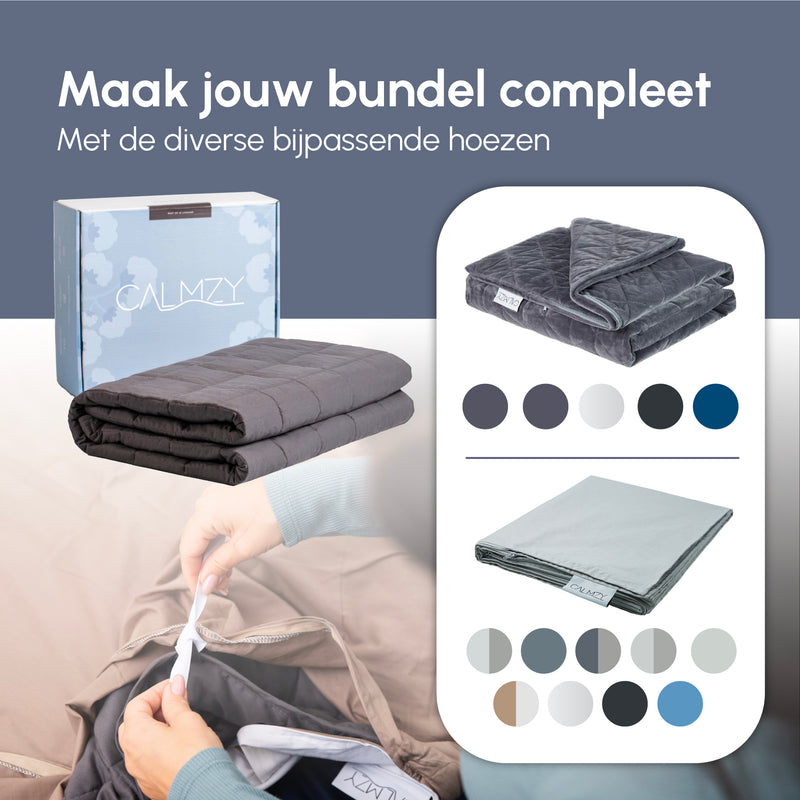 Calmzy Verzwaringsdeken 10kg - Weighted blanket 150x200 cm - Zwaartedeken eenpersoons - Verzwaringsdekens te gebruiken met eigen dekbedovertrek - Verzwaarde deken 1 persoons - Gewichtsdeken