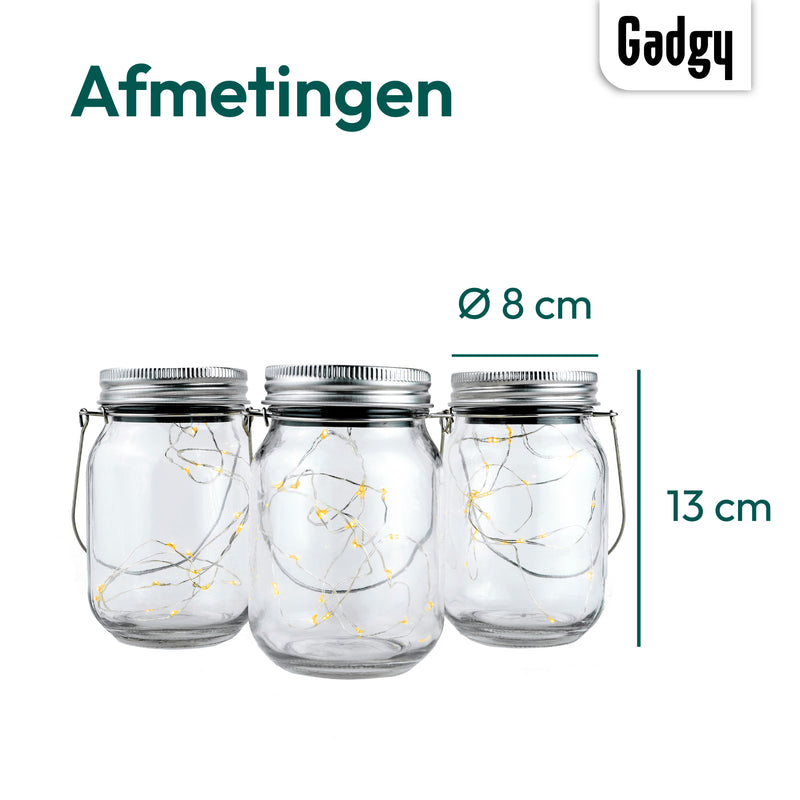 Gadgy Solar Lantaarn Jar Fairy Lights