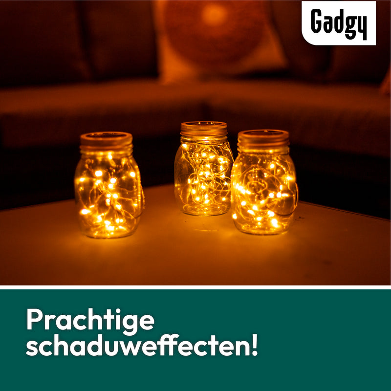 Gadgy Solar Lantern Jar Fairy Lights