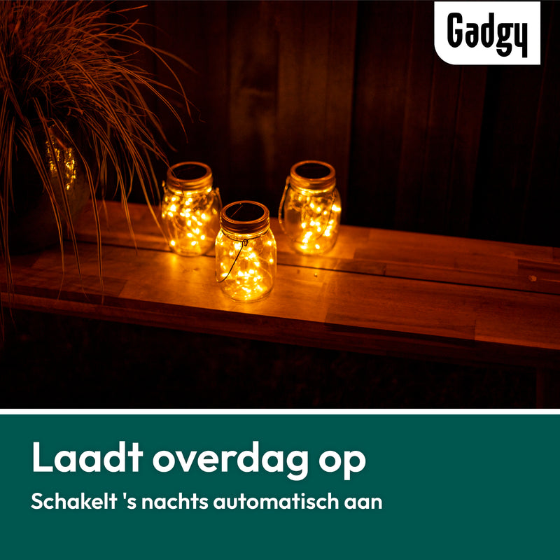 Gadgy Solar Lantaarn Jar Fairy Lights