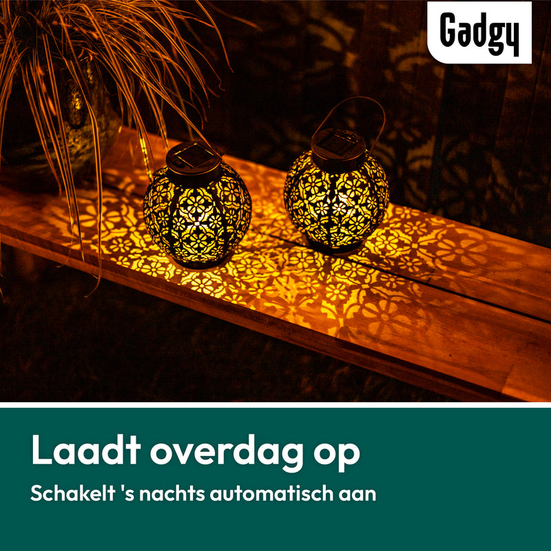 Gadgy Solar Lantaarn Rond– Set van 2