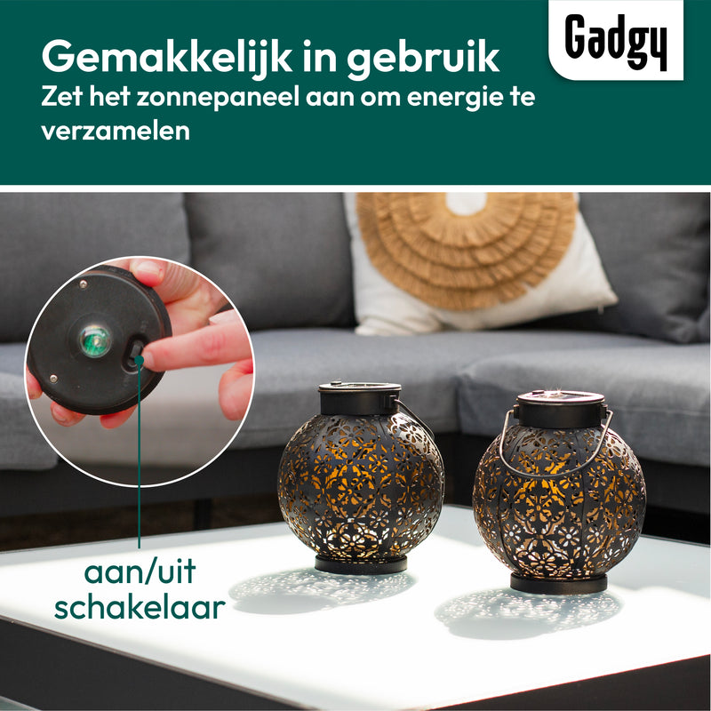 Gadgy Solar Lantaarn Rond– Set van 2